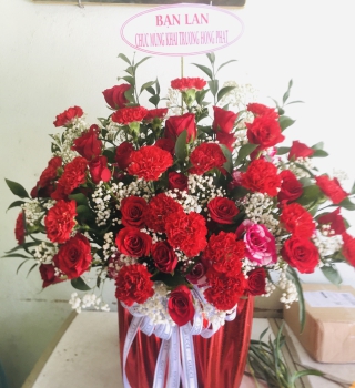 Hoa mừng khai trương để bàn rẻ đẹp sang trọng rực rỡ 