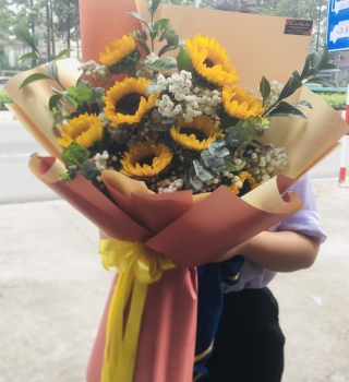Bó hoa hướng dương cực đẹp cho lễ tốt nghiệp, tặng thầy cô, ngày lễ phụ nữ 