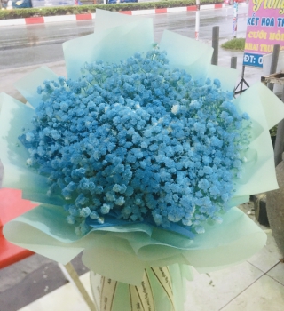 Bó hoa baby xanh dương sang trọng tặng sếp nam nữ tặng sinh nhật Tân Uyên Bình Dương 