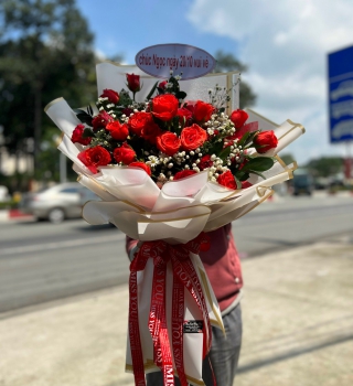 Bó hoa Hồng đỏ siêu to, rực rỡ ở Tân Uyên, Bình Dương 