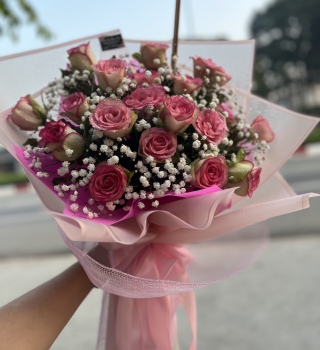 BÓ HOA HỒNG HỶ CỐM SIÊU ĐÁNG YÊU TỎ TÌNH BẠN GÁI TẠI TÂN UYÊN BÌNH DƯƠNG