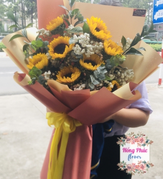Bó hoa hướng dương cực đẹp cho lễ tốt nghiệp, tặng thầy cô, ngày lễ phụ nữ