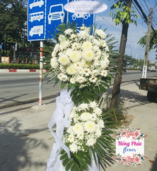 Hoa viếng mẫu Hàn Quốc với cúc Mangum siêu to, siêu bền khu vực Bình Dương 