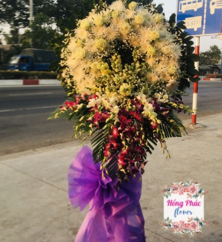 Hoa chia buồn trắng tím sang trọng ở Tân Uyên