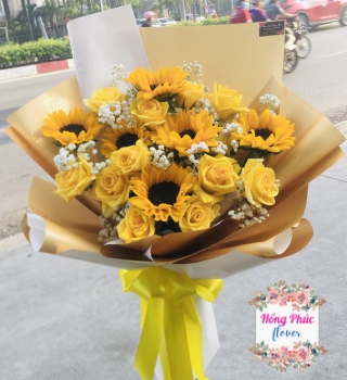 TÔNG VÀNG RỰC RỠ SANG TRỌNG CÙNG HƯỚNG DƯƠNG VÀ HỒNG VÀNG Ở TÂN UYÊN, Bình Dương