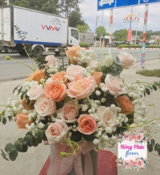 Hộp hoa với tông màu ngọt ngào dịu dàng ở Bình Dương