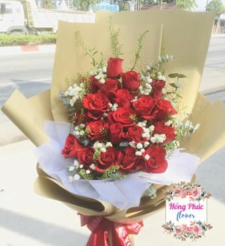 Bó hoa Hồng đỏ Ecuador sang chảnh ở Bình Dương tặng người yêu