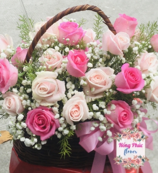 Giỏ hoa ngọt ngào cực sang cực rẻ cực kỳ hiện đại cho ngày phụ nữ 