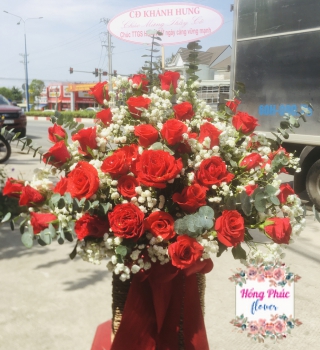 Hộp hoa hồng đỏ khu vực Bình Dương tặng sinh nhật, khai trương cực kỳ sang trọng, quý phái