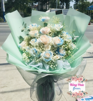 Bó Hồng tông xanh mát mẻ cho cả nam và nữ trong mọi dịp ở Bình Dương 