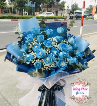 Bó Hồng xanh dương ở Tân Uyên siêu rẻ, siêu đẹp cho ngày phụ nữ 