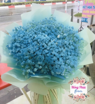 Bó hoa baby xanh dương sang trọng tặng sếp nam nữ tặng sinh nhật Tân Uyên Bình Dương