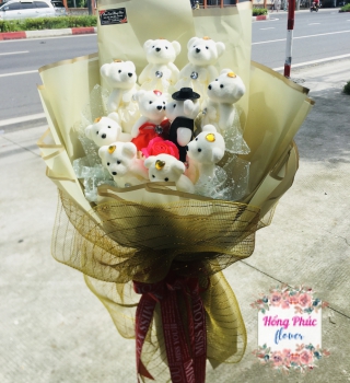 Gấu lên bó tình nhân cực rẻ cực đẹp tặng vợ tặng người yêu ngày phụ nữ