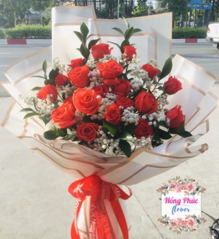 Bó 20 bông Hồng màu đỏ ớt cực thơm, cực tươi ở Bình Dương ngày 20.10