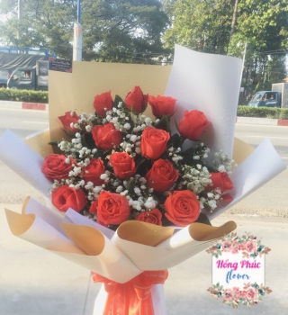 Bó hoa Hồng đỏ khu vực Tân Uyên, Bình Dương siêu rẻ siêu đẹp