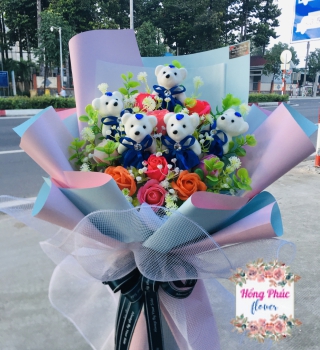 Bó sáp - gấu rẻ đẹp cho ngày 20/10 và 20/11