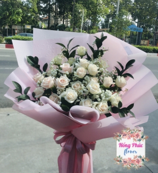 Ngọt ngào cùng tông màu pastel cho bó Hồng kem tuyệt đẹp ở Tân Uyên, Bình Dương