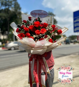 Bó hoa Hồng đỏ siêu to, rực rỡ ở Tân Uyên, Bình Dương