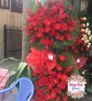 LÃNG HOA KHAI TRƯƠNG ĐỎ ĐẸP 2 TẦNG TÂN UYÊN BÌNH DƯƠNG