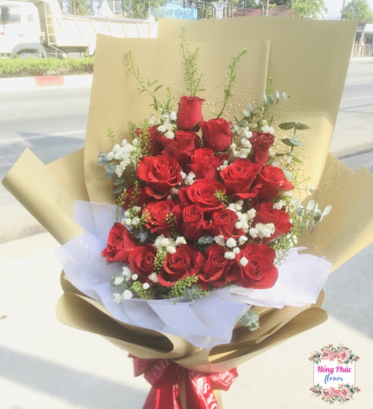 Bó hoa Hồng đỏ Ecuador sang chảnh ở Bình Dương tặng người yêu