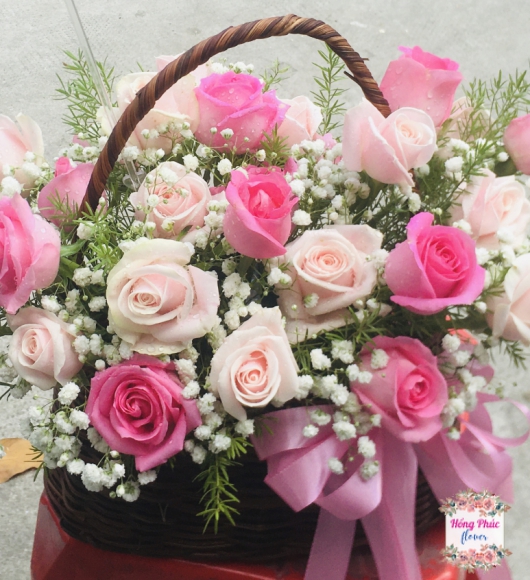 Giỏ hoa ngọt ngào cực sang cực rẻ cực kỳ hiện đại cho ngày phụ nữ