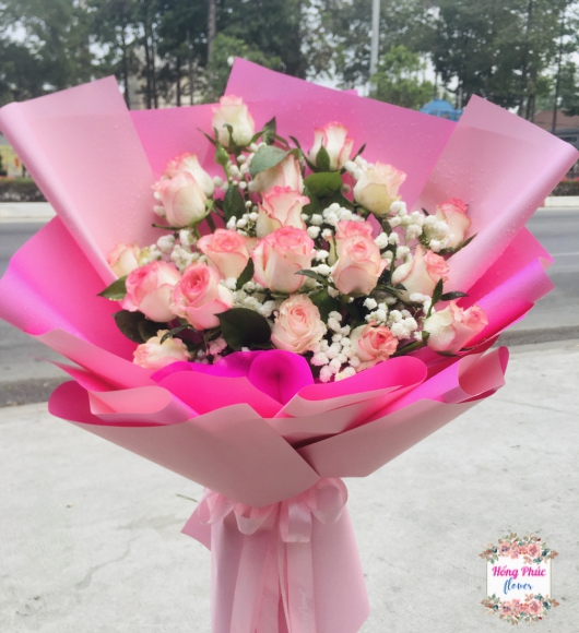 BÓ HOA HỒNG HỶ NGỌT NGÀO TẶNG BẠN GÁI, VỢ, EM GÁI NGÀY PHỤ NỮ