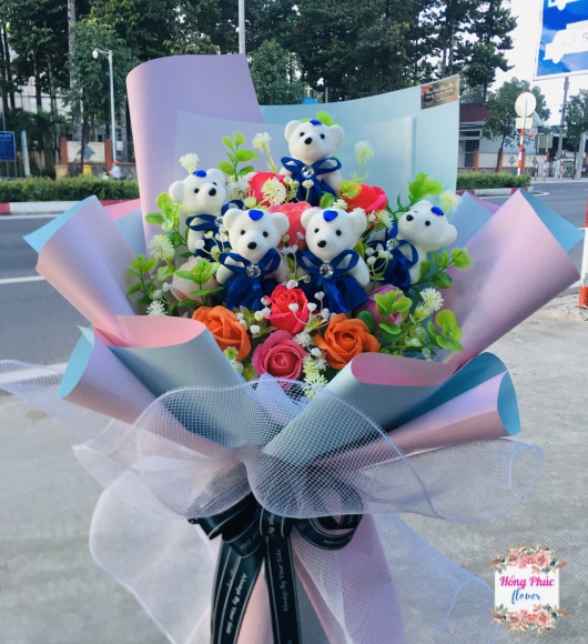 Bó sáp - gấu rẻ đẹp cho ngày 20/10 và 20/11