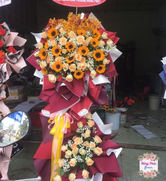 LÃNG HOA KHAI TRƯƠNG 2 TẦNG ĐẸP RẺ TÂN UYÊN